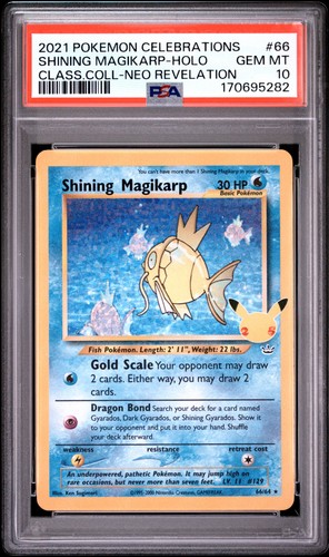Shining Magikarp Holo 66/64 Celebrations Classic Collection Pokemon PSA 10 2021