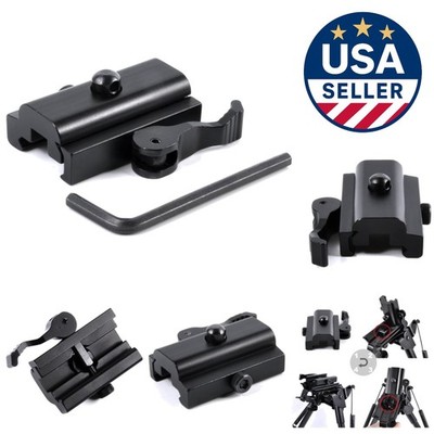 QD Quick Detach Cam Lock Bipod Adapter Mount for Picatinny Weaver Rail - Black