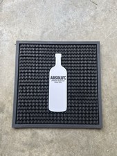 Absolut Vodka Square Rubber Bar Spill Mat 14x14 Black White Bottle Theme