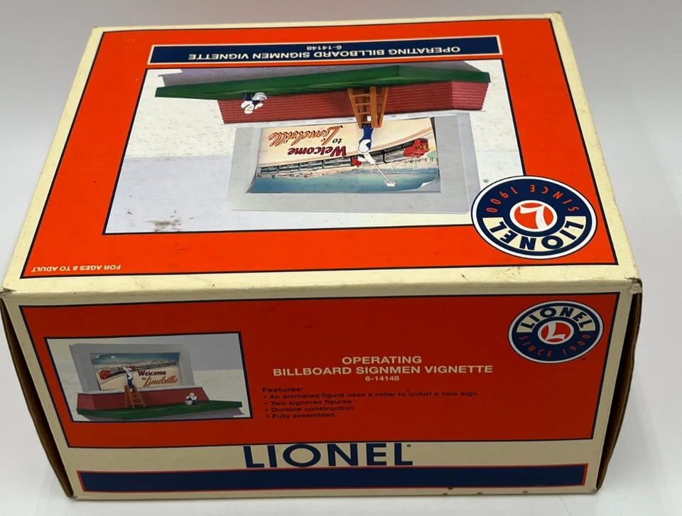 Lionel 6-14148 Operating Billboard Signmen Vignette O Gauge Accessory NIB New - Image 2 of 4