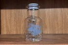 Vintage Pyrex 2 Qt Glass Carafe –Blue Floral –Original Lid Juice or Milk Pitcher