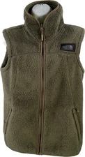 The North Face Women’s Green Sleeveless Full Zip Sherpa Vest - M
