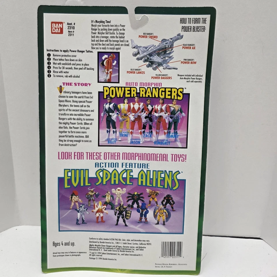 Juego de 7 figuras de morfina automática Bandai Mighty Morphin Power Rangers 1994 de colección sin usar, en caja Foto 3 de 4