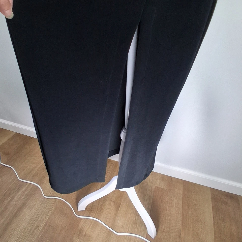 Vestido de noite vintage anos 90 veludo preto veludo maxi formal bodycon médio - Imagem 3 de 4