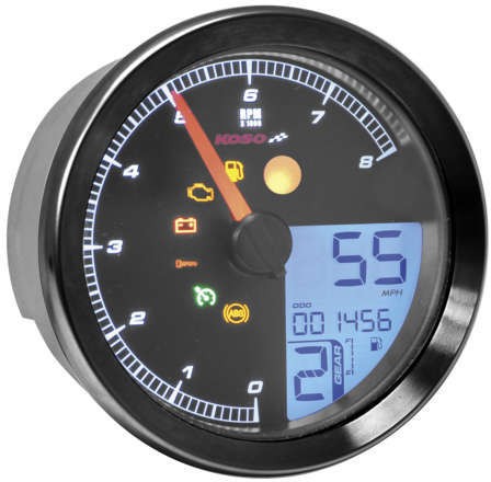 Koso TNT-B Black RPM Speedometer Gauge Yamaha Bolt XVS950 15-23 ...