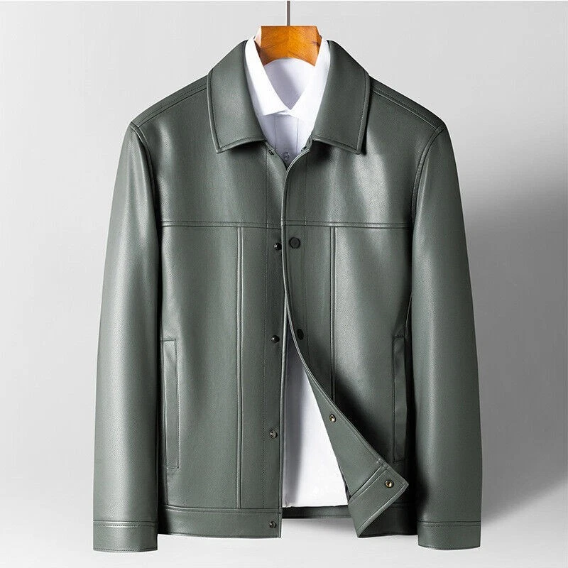 VETEMENTS giacche uomo casual business giacche pelle uomo risvolto colletto pelle