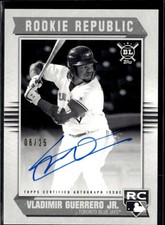 2019 BIG LEAGUE ROOKIE REPUBLIC BLACK & WHITE AUTO VLADIMIR GUERRERO JR RC 06/25