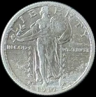 1917-D 25C Standing Liberty Quarter Type 2 - Raw XF - See Pictures