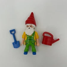 Playmobil figure gnome gardener white hair beard with shovel watering can