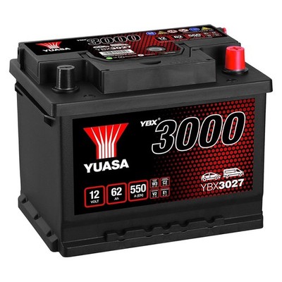 62Ah Autobatterie 12V 550A Yuasa YBX3027 SMF Starterbatterie wartungsfrei