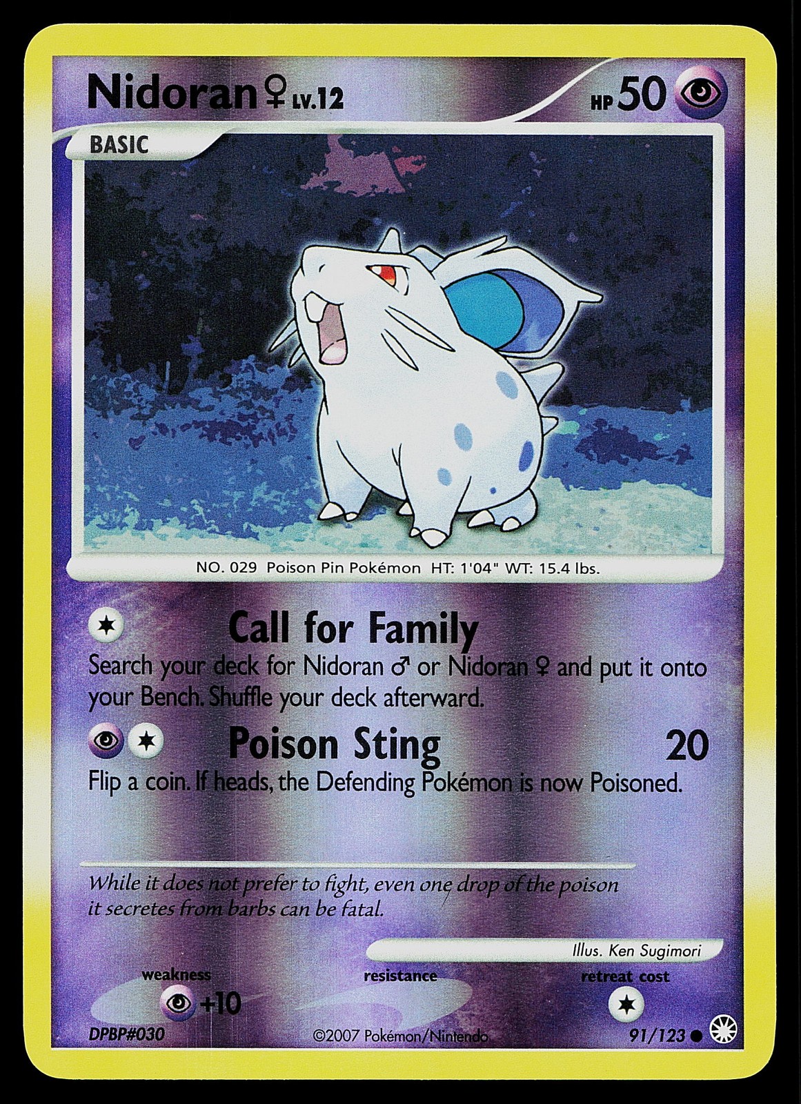 Pokemon Card - Nidoran F Mysterious Treasures 91/123 Common Reverse Holo