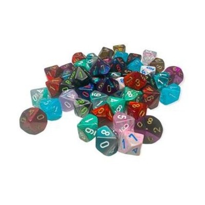 Chessex Dice Assorted Mini-Polyhedral d10 Dice (50) New