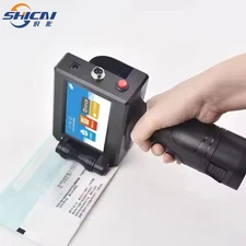 Chipless handheld inkjet printer with variable printing date, logo text, and dat