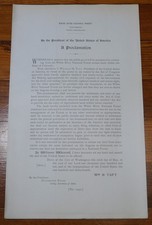 William H Taft / White River National Forest Map Proclamation Colorado 1st 1910