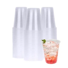 RACETOP 300 pack 12 oz Disposable Plastic Cups, Clear Plastic Cups Bulk, Tran...