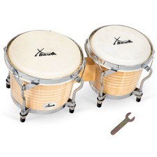Bongos Pro Legno Pelli Naturalli Bonghetti Tamburo Jambé Intonabili Naturale