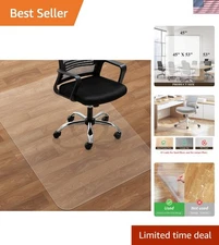 Transparent Anti-Slip Office Chair Mat 45''x53'' – Wood & Tile Floor Protector
