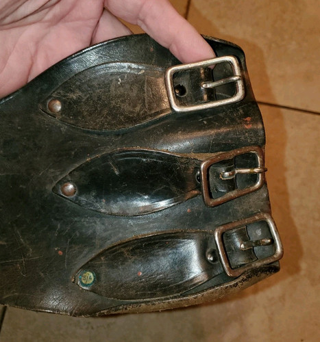 Vintage 1940s Harley Davidson champagne bikers Winged star leather kidney belt - Picture 7 of 10