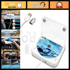 Portable CD Player for Car - USB Plug  Play, AUX Port, Personal Use, White