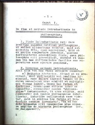 Caput I. De fine et methodo Introductions in philosophiam.