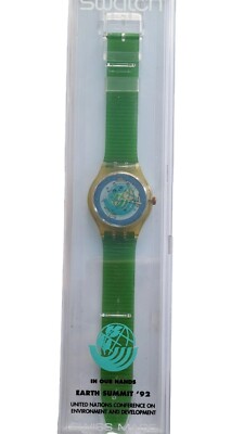 1992 Vintage Swatch Watch ~Automatic Earth Summit ~Space Time Travel SAK102 New!