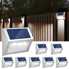 Solar Power Stairs Lights Outdoor Garden Pathway Wall Fence Deck Solar Step Lamp