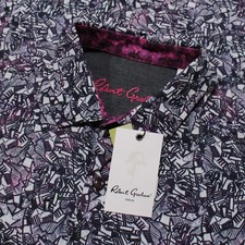 Robert Graham NWT Dysnomia Casual Button Down Shirt Size XL in Purple/Multi