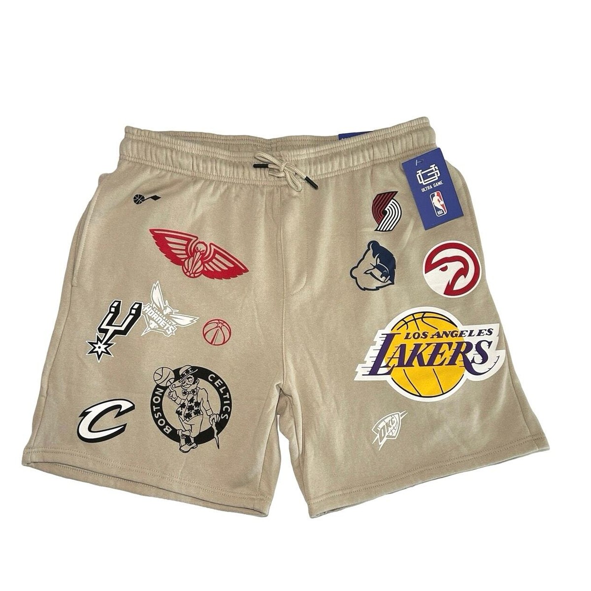 NWT NBA Men’s One For All Classic Fit Fleece Basketball Shorts Sand Size XL