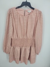 NSR Napean Sea Road Dress Womens XL Pink Plaid Smocked Waist Tiered Boho NWT