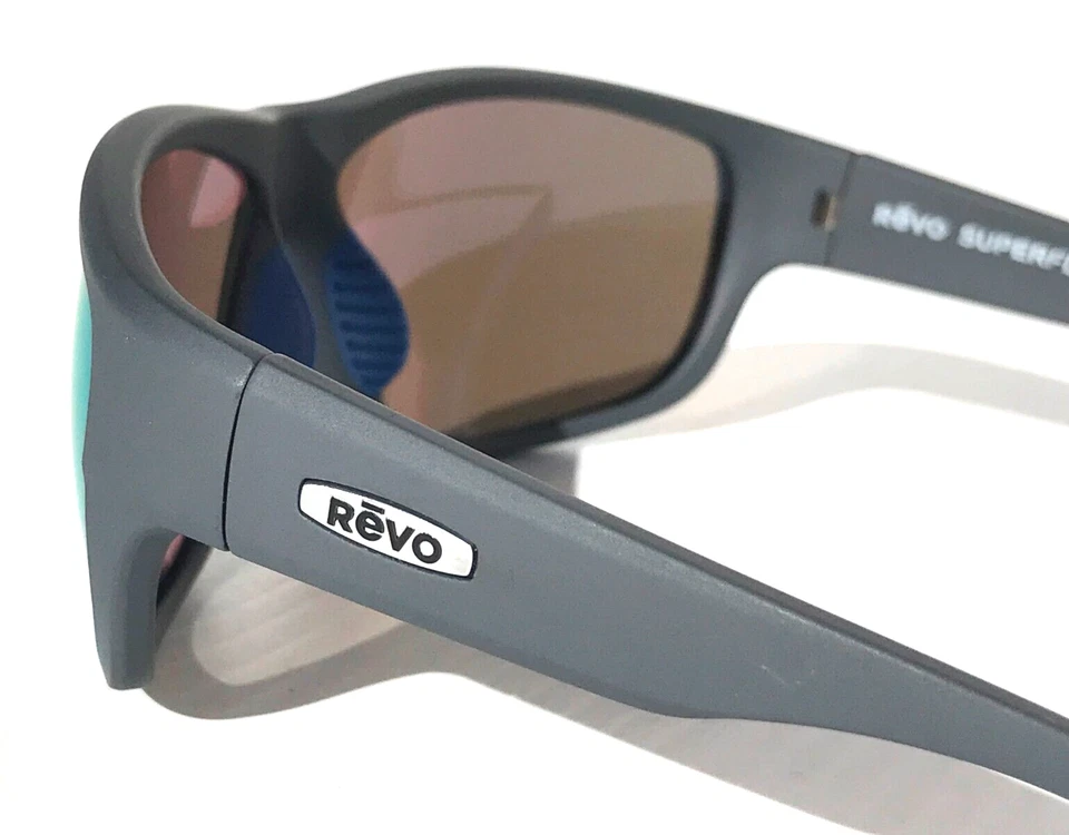 NUEVO REVO CAPER Mate Gris Claro POLARIZADO Lente Azul Gafas de Sol 1092N 00 BL Foto 4 de 4