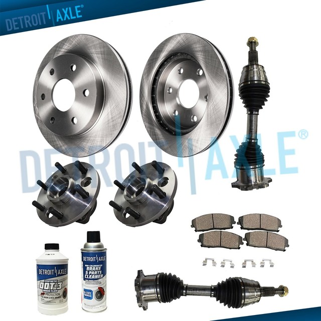 FRONT Brake Rotors + Pads + Wheel Bearings + Axles 19921994 Chevy GMC