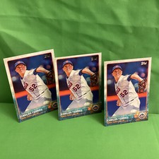 CARLOS TORRES, three 2015 Topps baseball cards, #173,  NEW YORK METS