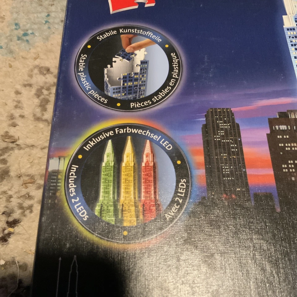 Ravensburger Chrysler Building Light Up 216 Piece 3D Jigsaw Puzzle New York 19” - Image 2 of 4