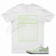 White SUCCESS T Shirt for Air J1 1 Low OG Ghost Green One Glow