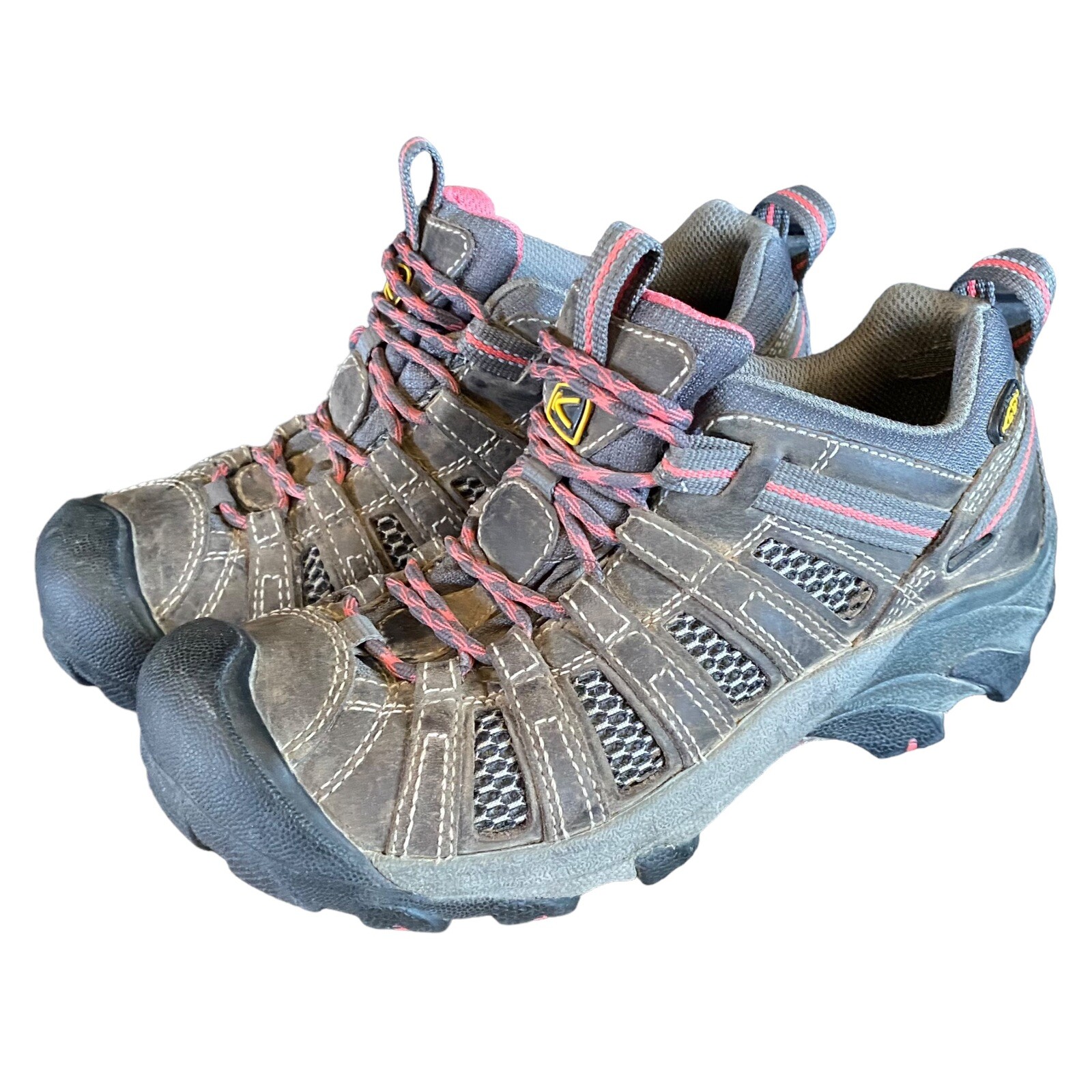 Scarpa da trekking Keen Voyageur donna 7 bassa passeggio pelle marrone rosa 1013186