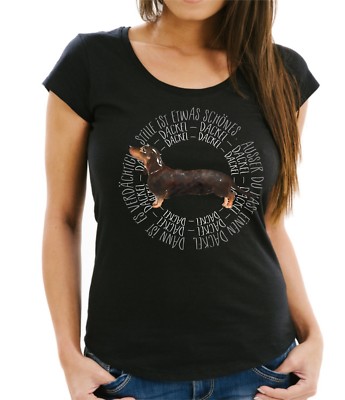 WOMEN T-Shirt CIRCLE DACKEL Watercolor by Siviwonder