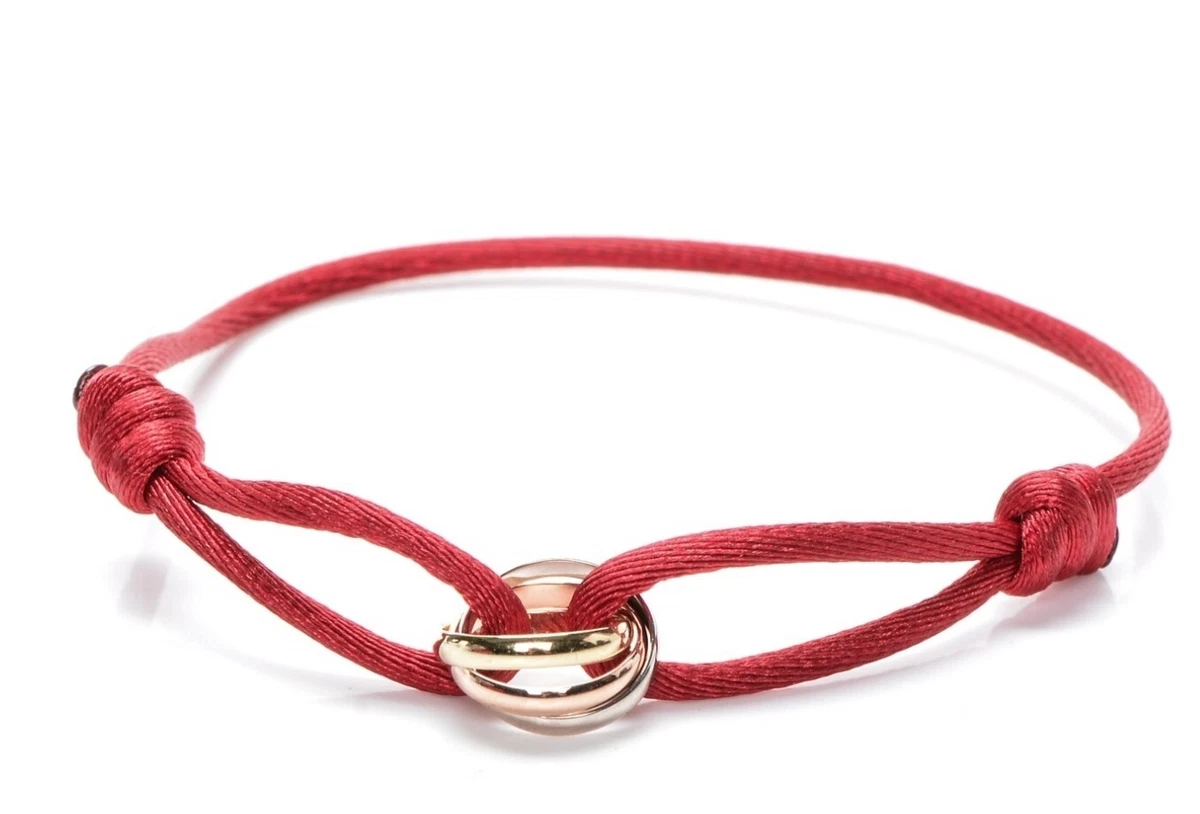 Lucky Trinity Bracelet Red String Adjustable Handmade Braided for