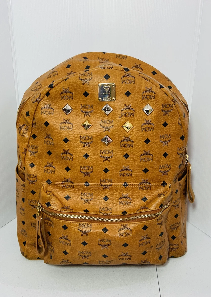 MCM Cognac All Over Stud Stark Backpack 90m56s For Sale at 1stDibs