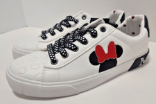 GroundUp Minnie Mouse Womens White Lace Up Tennis Shoes Size 6.5 Low Top Court