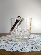 Vintage Rogaska Crystal Ice Bucket Thumbprint Serveware Tableware Barware
