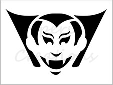 Vampire Face Stencil Halloween Pumpkin Carving 8.5" x 11" Reusable Sheet S759