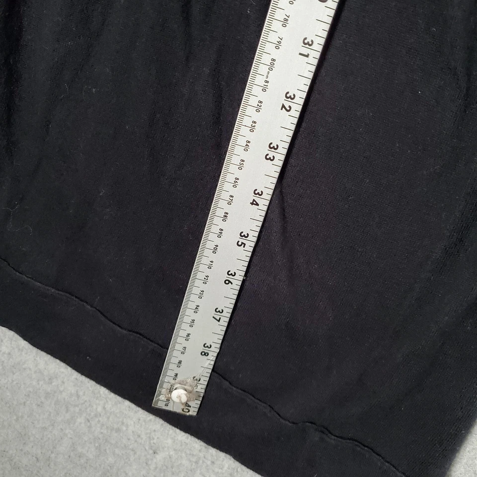 James Perse Women Shirt Dress 3 Black Cashmere Blend Knit Smocked Waist - Image 4 of 4