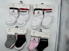NEW 6 PAIR PACK NIKE JORDAN TODDLER LIGHT WEIGHT COTTON BLEND LOW CUT SOCKS 15