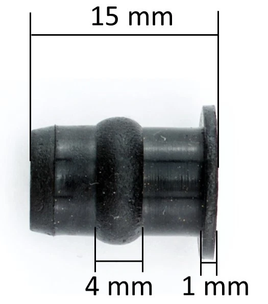 10 Gummimuttern M5 Neopren Mutter Vibrationsdämpfer Verkleidungsbefestigung 5mm - Bild 2 von 3