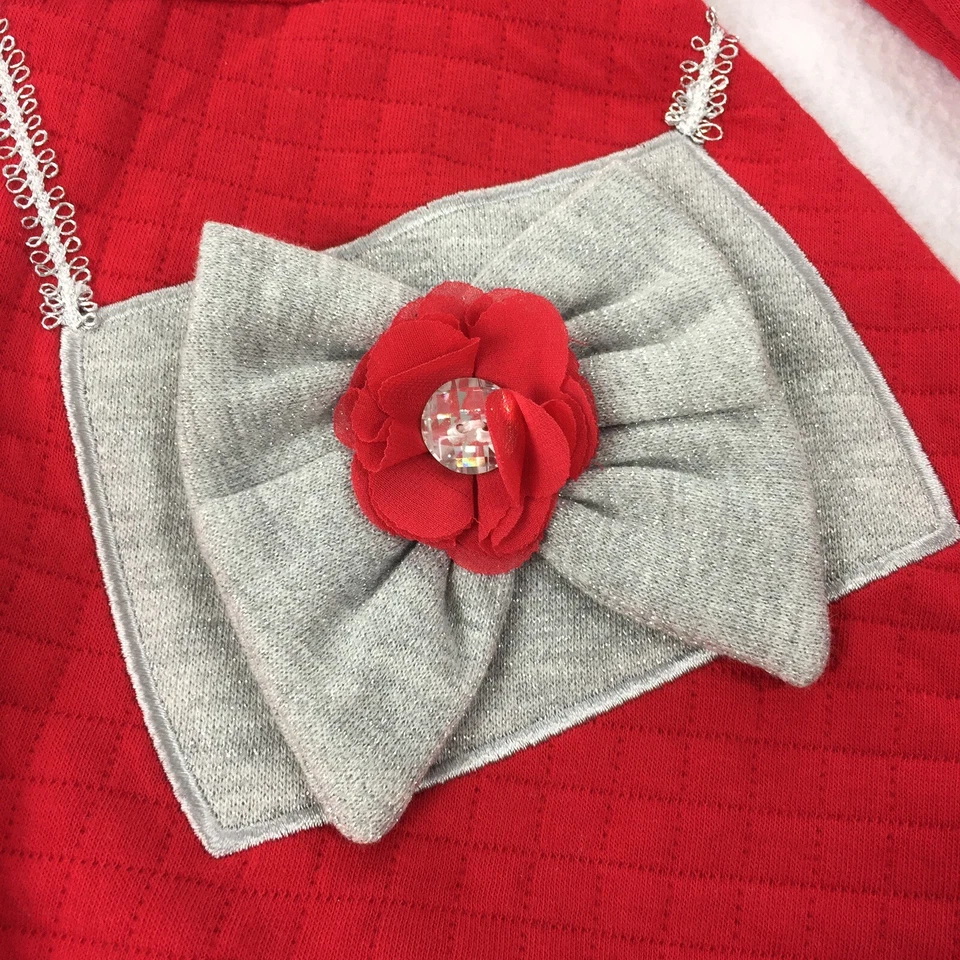 New Kids Headquarters Baby Dress Size 12 Months Red Quilted Purse Holiday Dress - Image 3 of 4