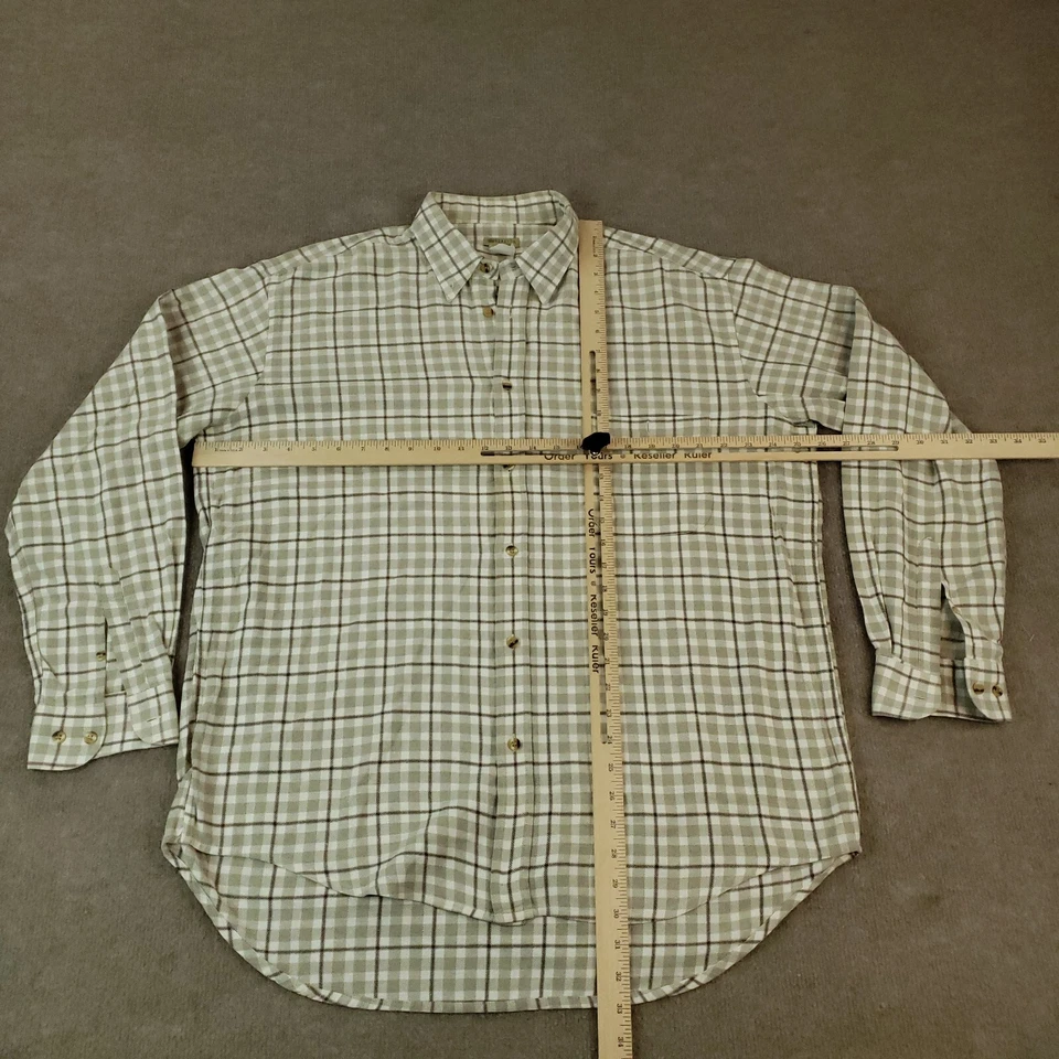 Camisa Beretta Para Hombre Extra Grande Marrón Verde Blanco A Cuadros Abotonada Manga Larga Foto 2 de 4