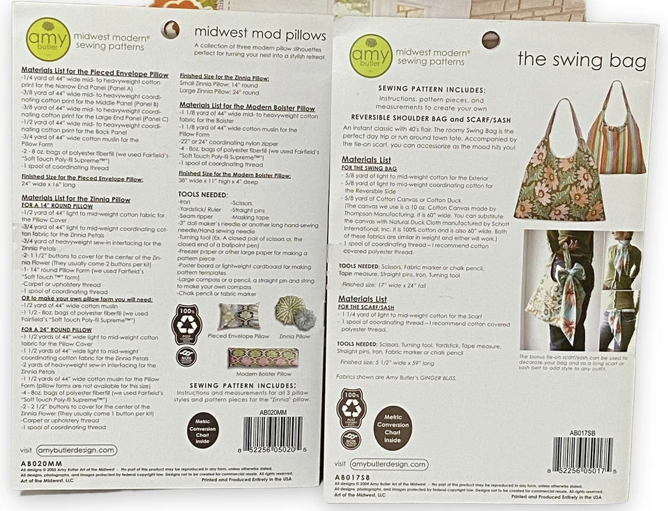 Amy Butler In Stitches Book + Midwest Modern Sewing Patterns Lot - Image 2 of 4