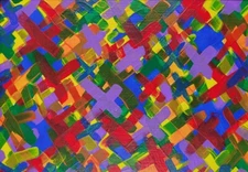 "Colorful Kisses" 5" x 7" Original Acrylic Abstract Painting Art Unframed