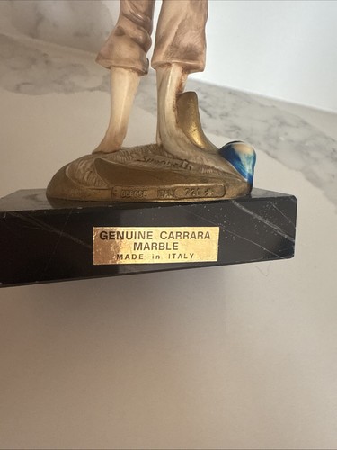 Estatuilla De Colección Depose Italia 721 Genuina Carra Mármol Italia Niño Con Uvas - Imagen 11 de 24