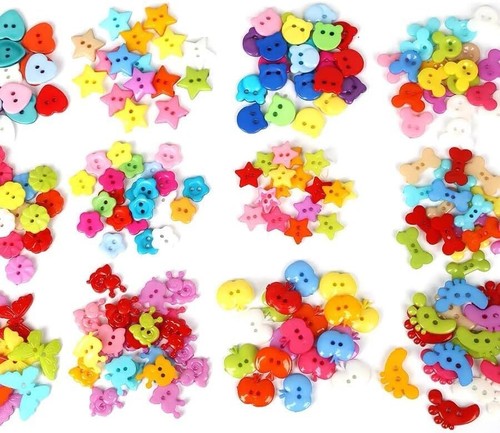 100Pcs Colorful Arcliy Stars Buttons Star Sewing Buttons with 2 Holes Small S... - Picture 4 of 7